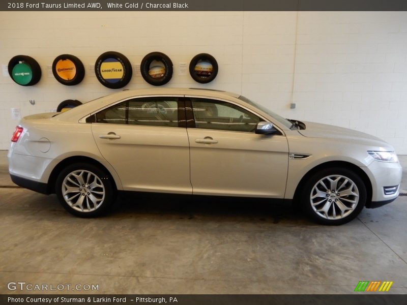 White Gold / Charcoal Black 2018 Ford Taurus Limited AWD