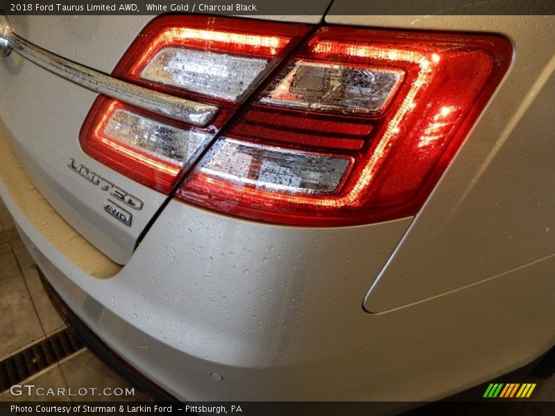 White Gold / Charcoal Black 2018 Ford Taurus Limited AWD