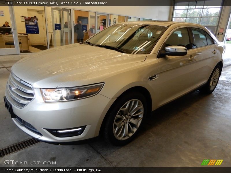 White Gold / Charcoal Black 2018 Ford Taurus Limited AWD