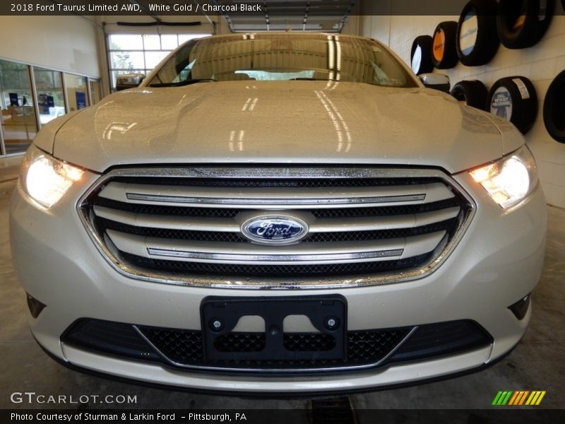 White Gold / Charcoal Black 2018 Ford Taurus Limited AWD