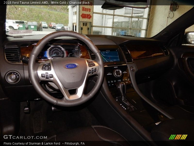White Gold / Charcoal Black 2018 Ford Taurus Limited AWD