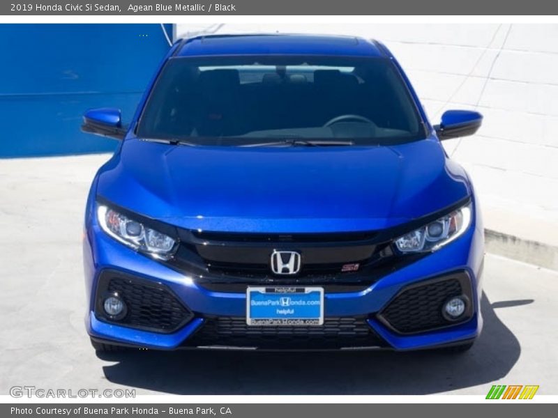 Agean Blue Metallic / Black 2019 Honda Civic Si Sedan
