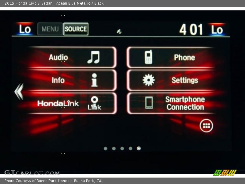 Agean Blue Metallic / Black 2019 Honda Civic Si Sedan