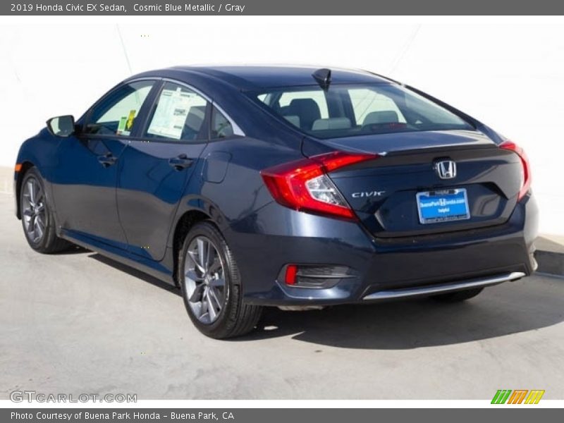 Cosmic Blue Metallic / Gray 2019 Honda Civic EX Sedan