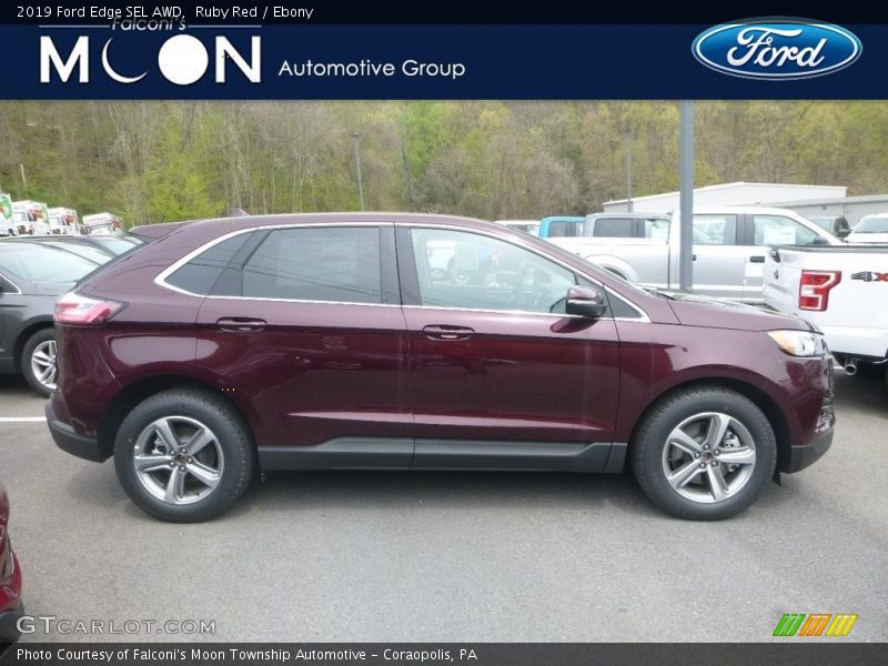 Ruby Red / Ebony 2019 Ford Edge SEL AWD