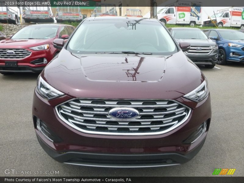 Ruby Red / Ebony 2019 Ford Edge SEL AWD