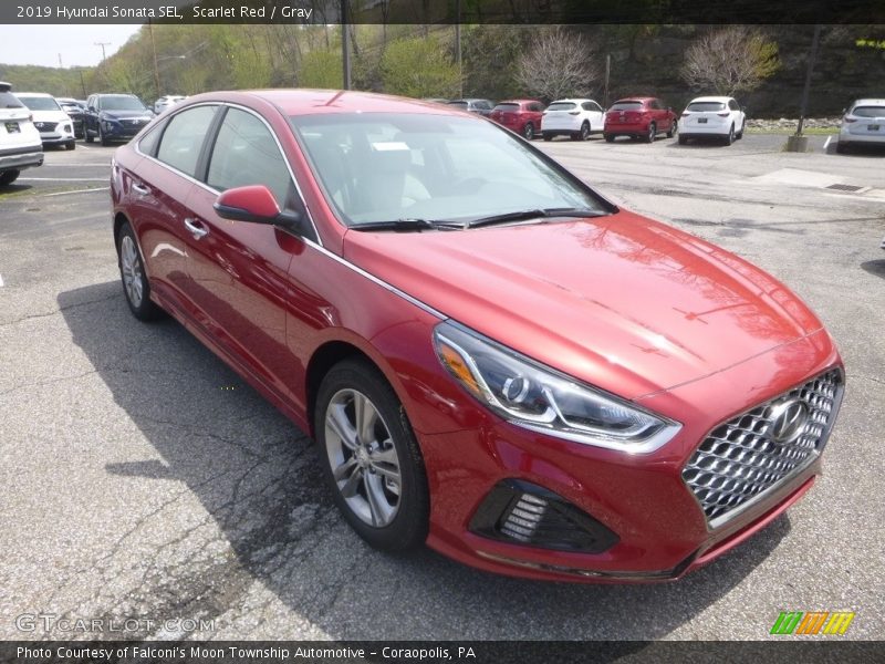 Scarlet Red / Gray 2019 Hyundai Sonata SEL