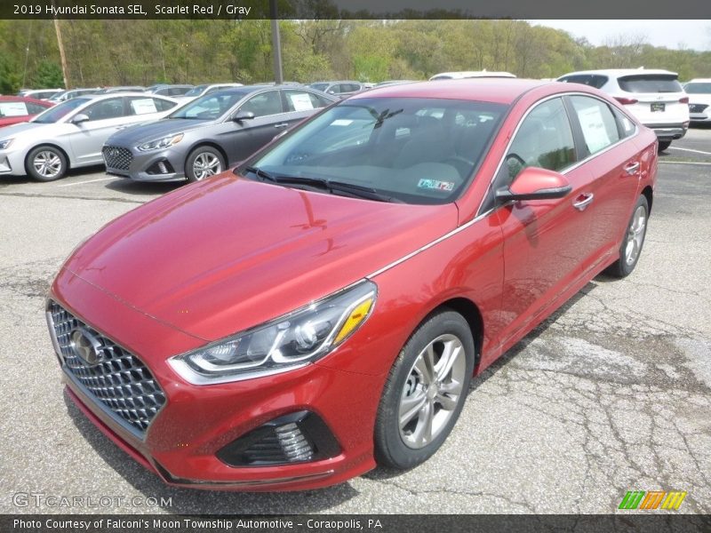 Scarlet Red / Gray 2019 Hyundai Sonata SEL