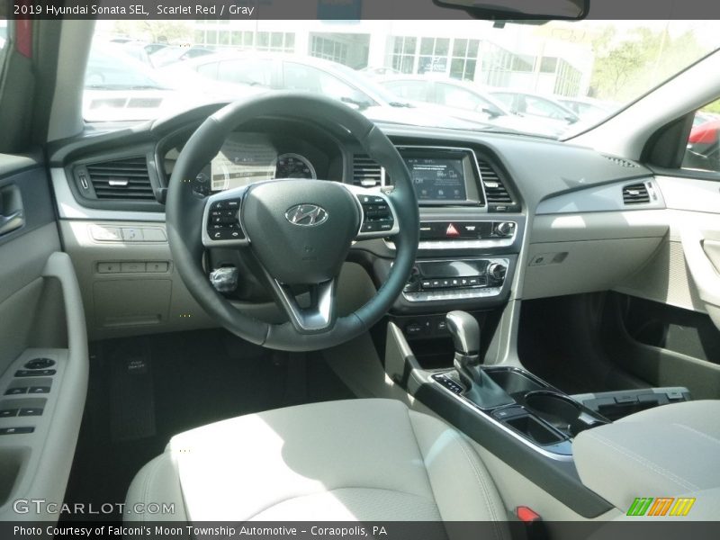 Scarlet Red / Gray 2019 Hyundai Sonata SEL