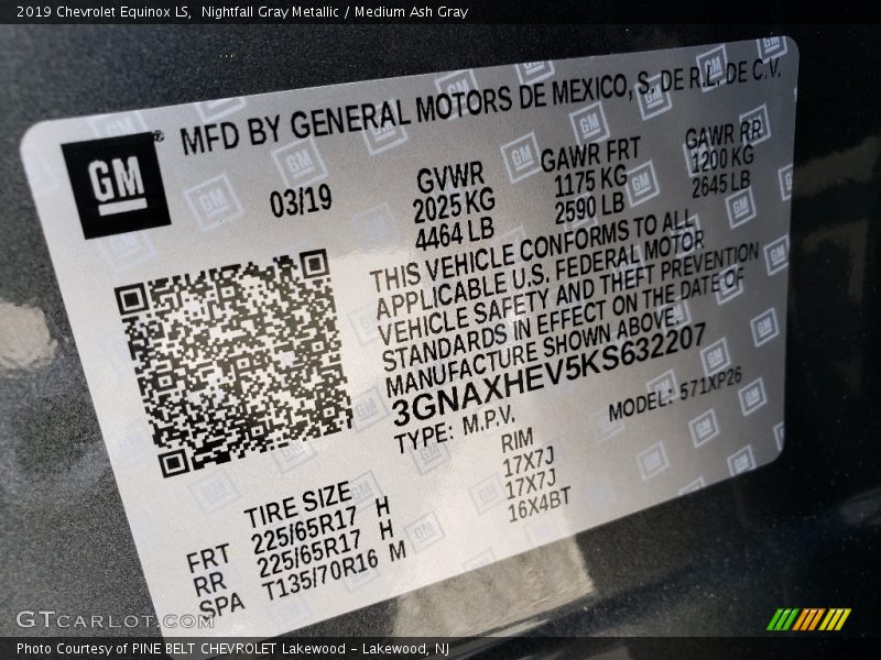 Nightfall Gray Metallic / Medium Ash Gray 2019 Chevrolet Equinox LS