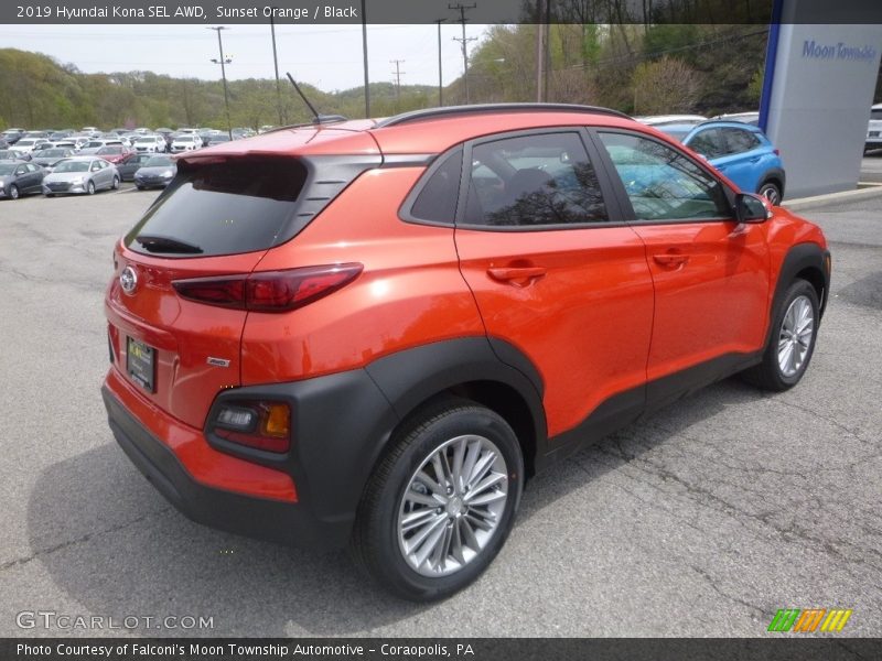 Sunset Orange / Black 2019 Hyundai Kona SEL AWD