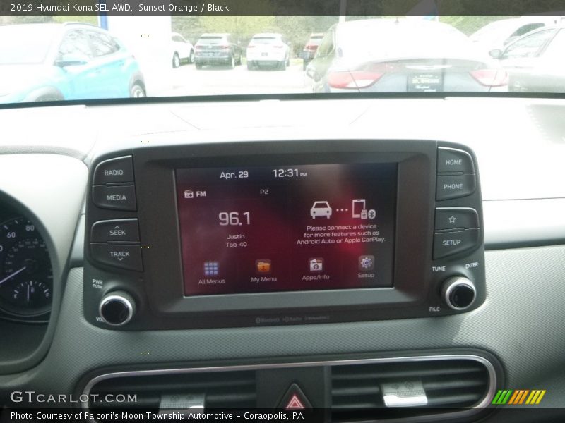 Sunset Orange / Black 2019 Hyundai Kona SEL AWD