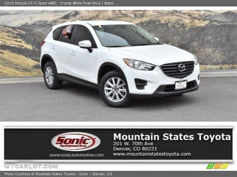 Crystal White Pearl Mica / Black 2016 Mazda CX-5 Sport AWD