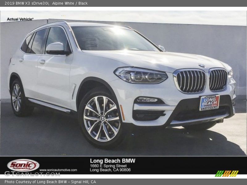 Alpine White / Black 2019 BMW X3 sDrive30i