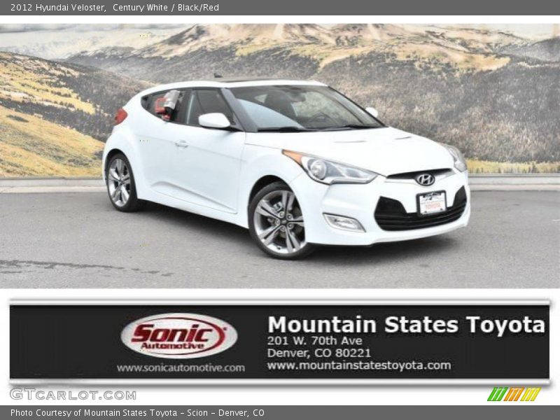 Century White / Black/Red 2012 Hyundai Veloster