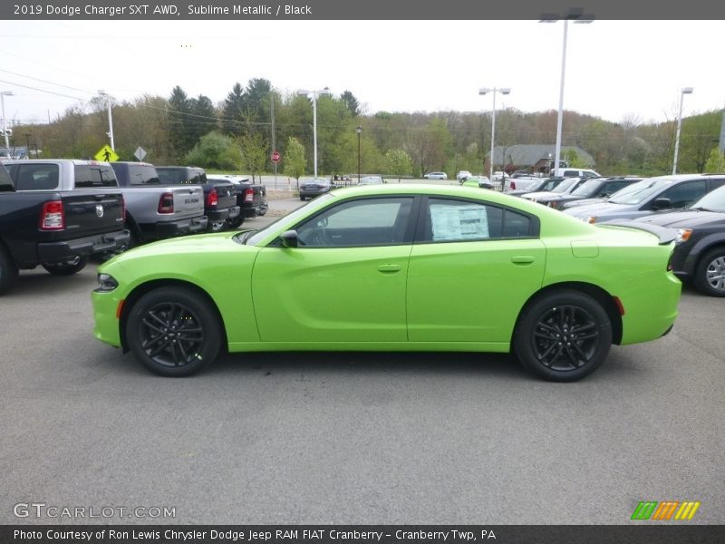 Sublime Metallic / Black 2019 Dodge Charger SXT AWD