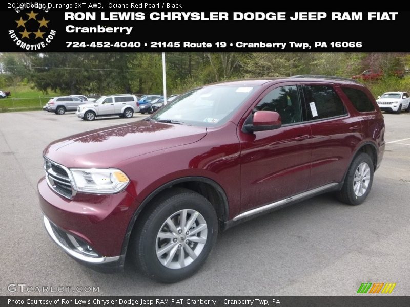 Octane Red Pearl / Black 2019 Dodge Durango SXT AWD