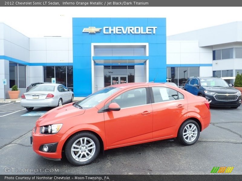 Inferno Orange Metallic / Jet Black/Dark Titanium 2012 Chevrolet Sonic LT Sedan