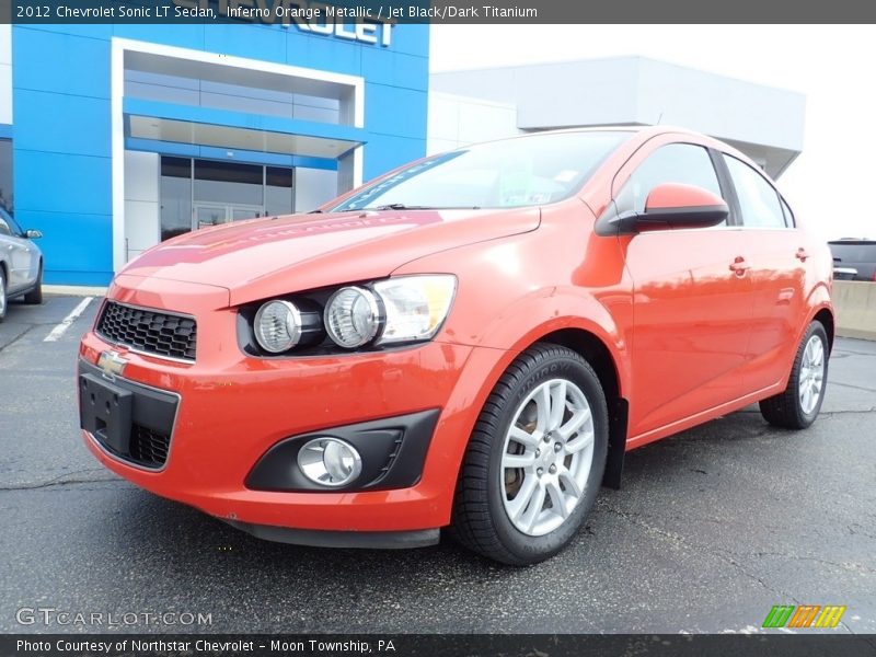 Inferno Orange Metallic / Jet Black/Dark Titanium 2012 Chevrolet Sonic LT Sedan