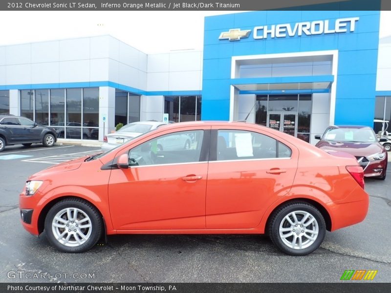 Inferno Orange Metallic / Jet Black/Dark Titanium 2012 Chevrolet Sonic LT Sedan