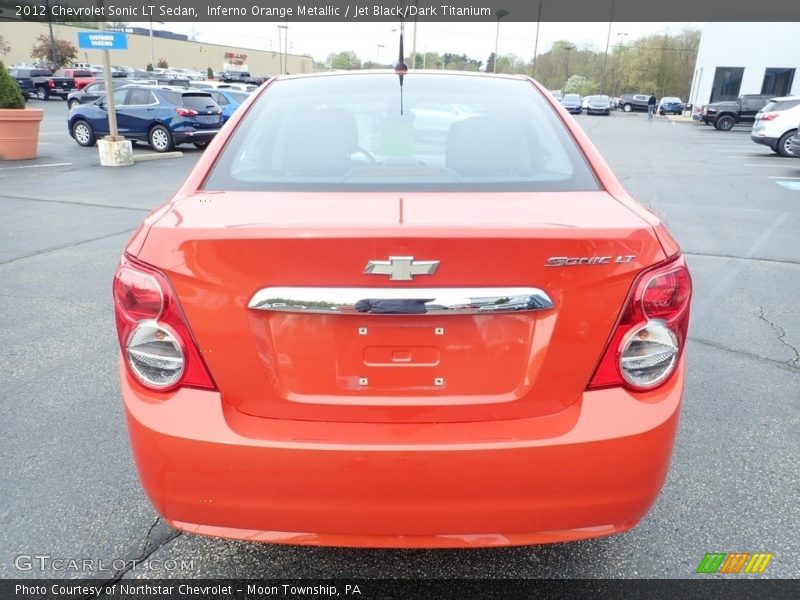Inferno Orange Metallic / Jet Black/Dark Titanium 2012 Chevrolet Sonic LT Sedan
