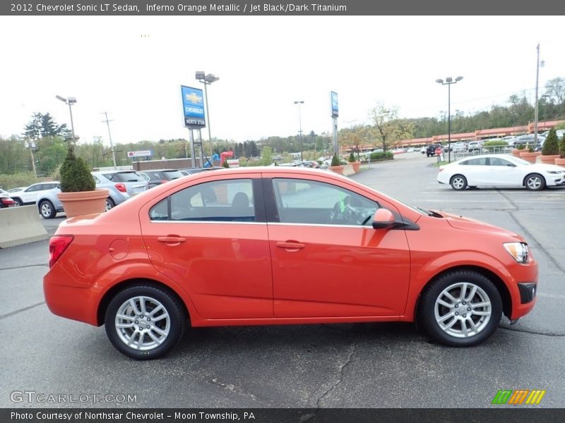 Inferno Orange Metallic / Jet Black/Dark Titanium 2012 Chevrolet Sonic LT Sedan