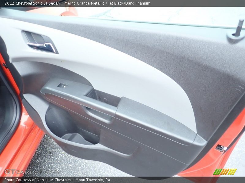 Inferno Orange Metallic / Jet Black/Dark Titanium 2012 Chevrolet Sonic LT Sedan