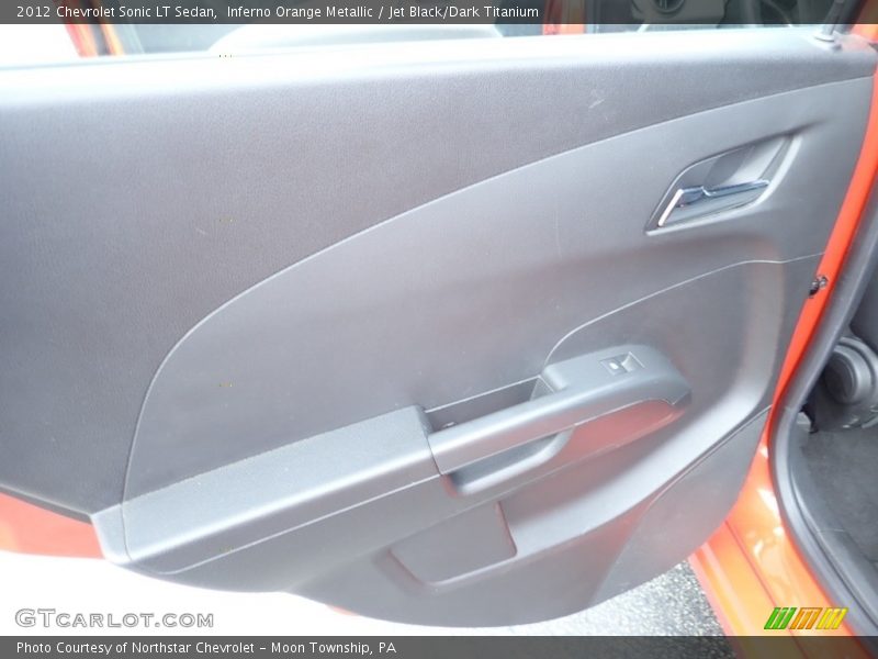 Inferno Orange Metallic / Jet Black/Dark Titanium 2012 Chevrolet Sonic LT Sedan