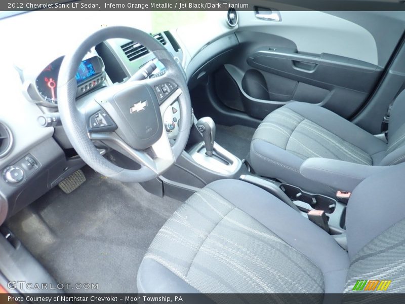 Inferno Orange Metallic / Jet Black/Dark Titanium 2012 Chevrolet Sonic LT Sedan