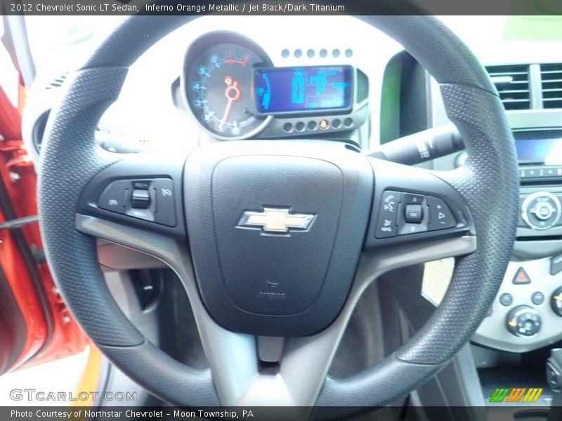Inferno Orange Metallic / Jet Black/Dark Titanium 2012 Chevrolet Sonic LT Sedan