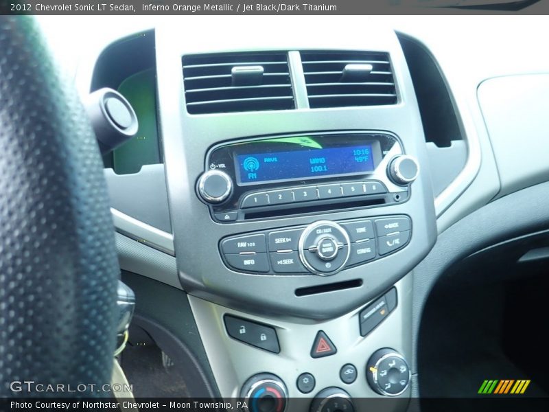 Inferno Orange Metallic / Jet Black/Dark Titanium 2012 Chevrolet Sonic LT Sedan