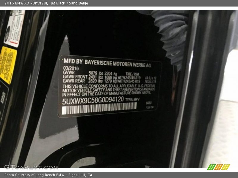 Jet Black / Sand Beige 2016 BMW X3 xDrive28i