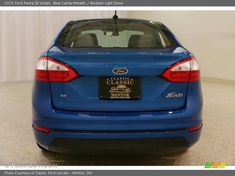 Blue Candy Metallic / Medium Light Stone 2015 Ford Fiesta SE Sedan