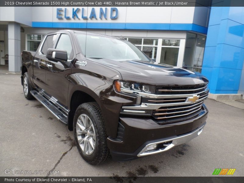 Havana Brown Metallic / Jet Black/Umber 2019 Chevrolet Silverado 1500 High Country Crew Cab 4WD