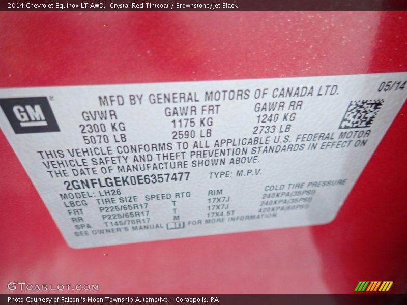 Crystal Red Tintcoat / Brownstone/Jet Black 2014 Chevrolet Equinox LT AWD