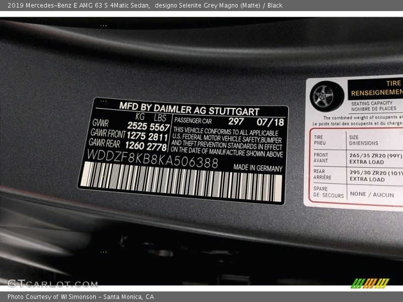 designo Selenite Grey Magno (Matte) / Black 2019 Mercedes-Benz E AMG 63 S 4Matic Sedan