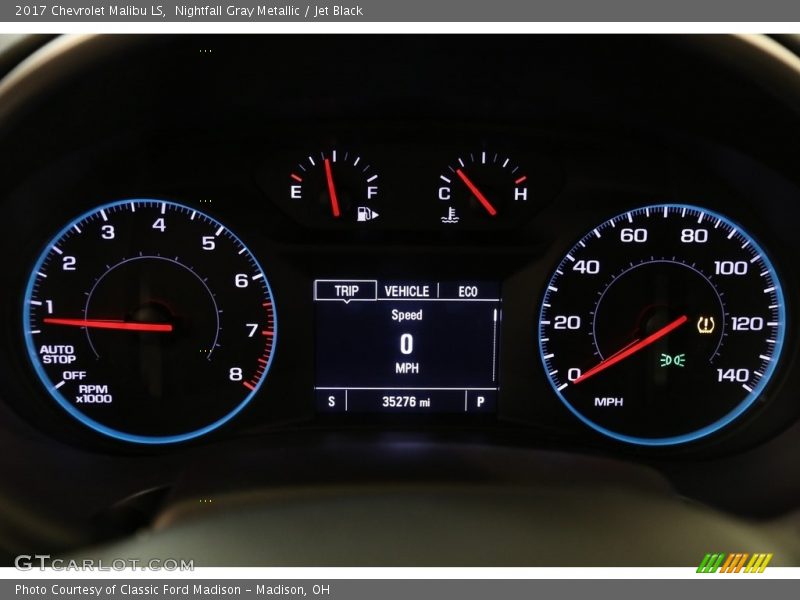 Nightfall Gray Metallic / Jet Black 2017 Chevrolet Malibu LS