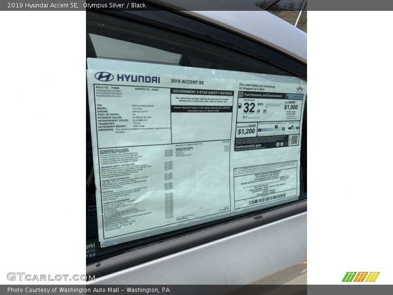 Olympus Silver / Black 2019 Hyundai Accent SE