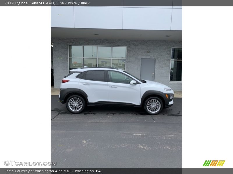 Chalk White / Black 2019 Hyundai Kona SEL AWD