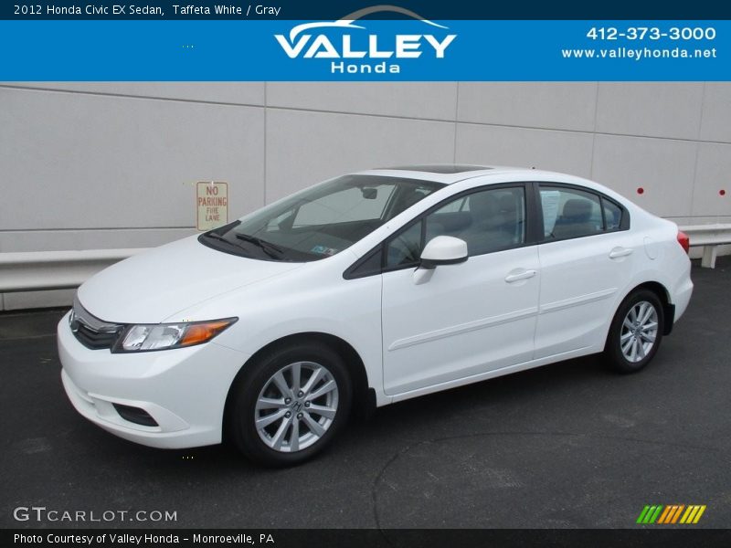 Taffeta White / Gray 2012 Honda Civic EX Sedan