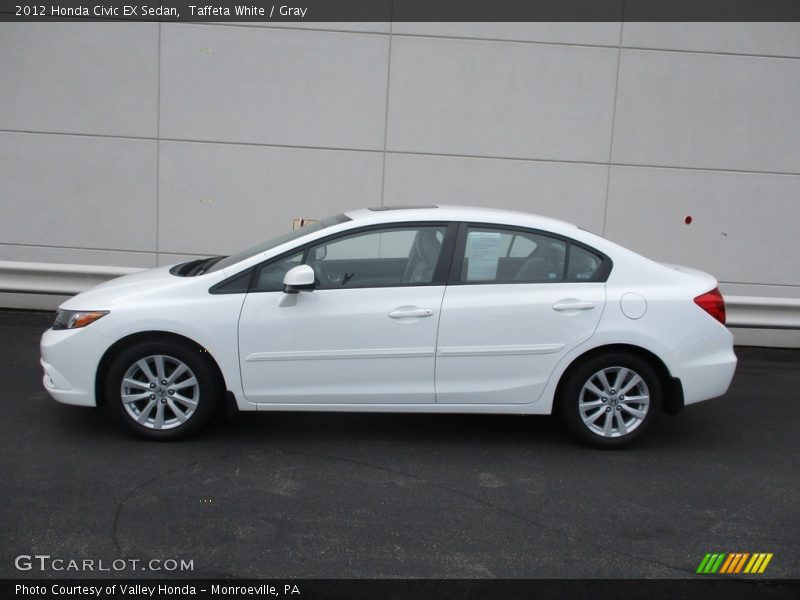 Taffeta White / Gray 2012 Honda Civic EX Sedan