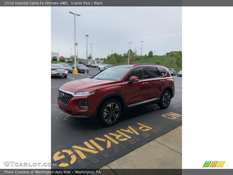 Scarlet Red / Black 2019 Hyundai Santa Fe Ultimate AWD