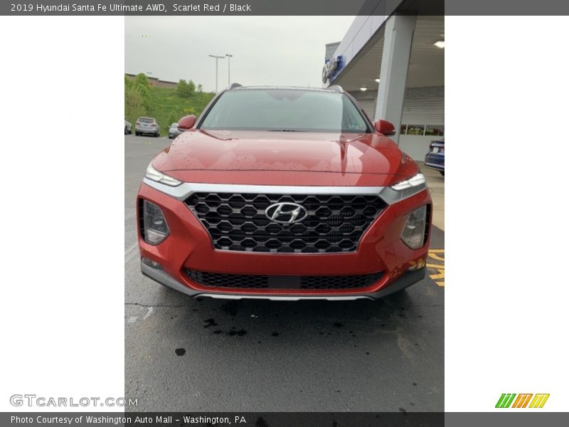 Scarlet Red / Black 2019 Hyundai Santa Fe Ultimate AWD