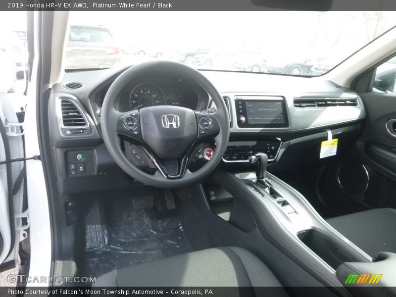 Platinum White Pearl / Black 2019 Honda HR-V EX AWD