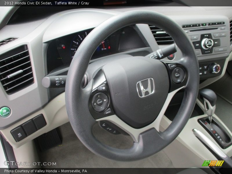 Taffeta White / Gray 2012 Honda Civic EX Sedan