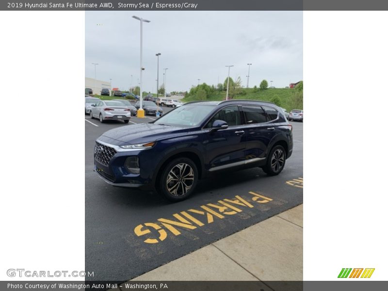 Stormy Sea / Espresso/Gray 2019 Hyundai Santa Fe Ultimate AWD