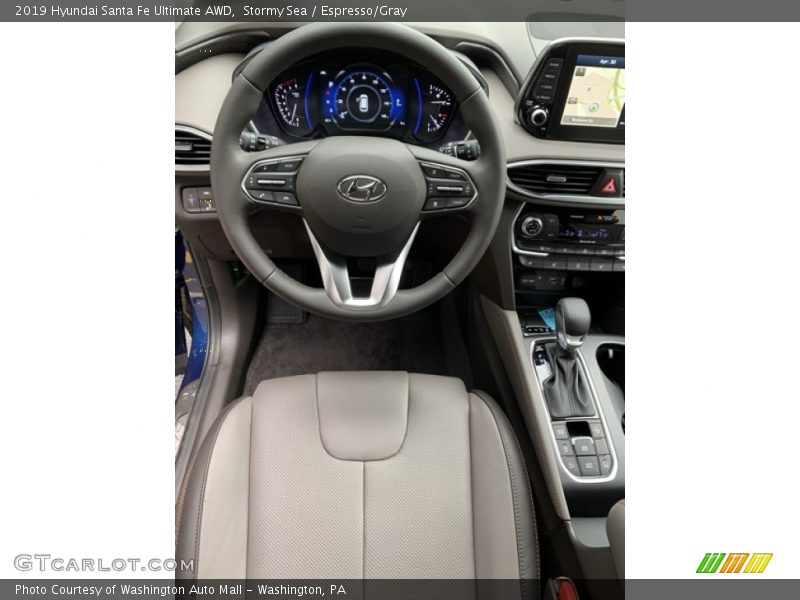 Stormy Sea / Espresso/Gray 2019 Hyundai Santa Fe Ultimate AWD