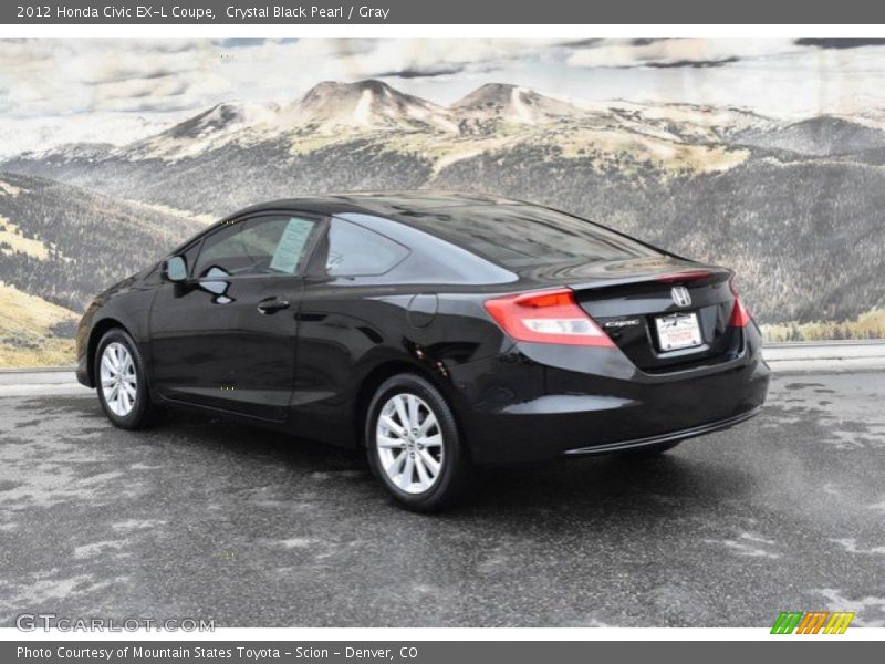 Crystal Black Pearl / Gray 2012 Honda Civic EX-L Coupe