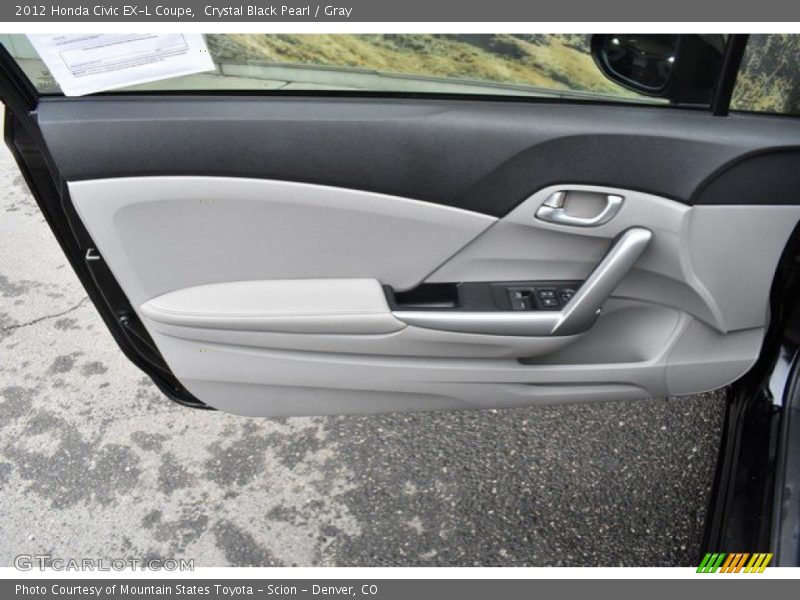 Crystal Black Pearl / Gray 2012 Honda Civic EX-L Coupe