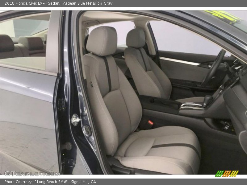 Aegean Blue Metallic / Gray 2018 Honda Civic EX-T Sedan